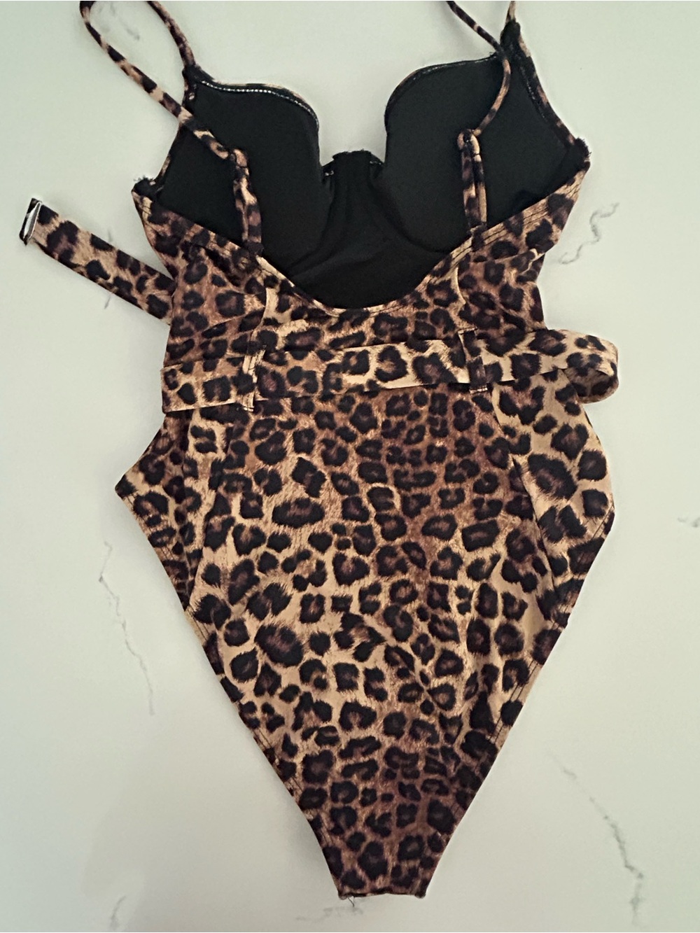 Good American Leopard Print One-Piece Swimsuit - Brown/Tan size 1 - Picture 7 of 9